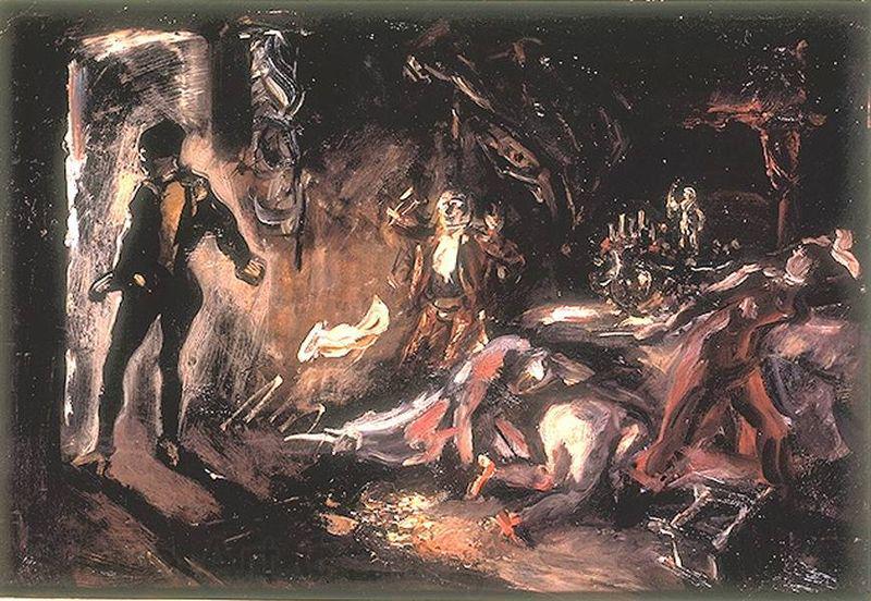 Max Slevogt Don Juans Begegnung mit dem steinernen Gast, Germany oil painting art